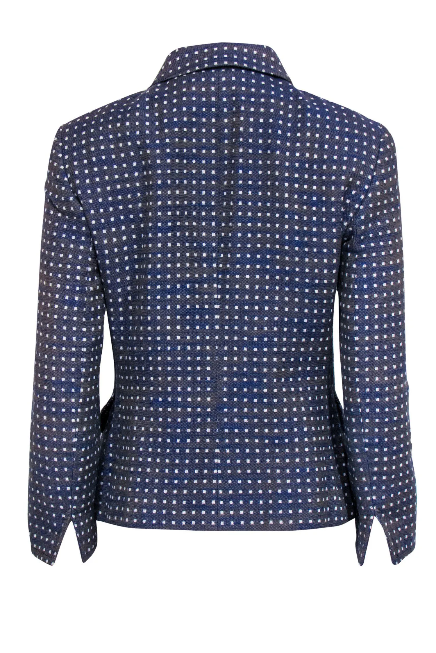 Akris Punto - Blue & White Printed Zip-Up Blazer Sz 8