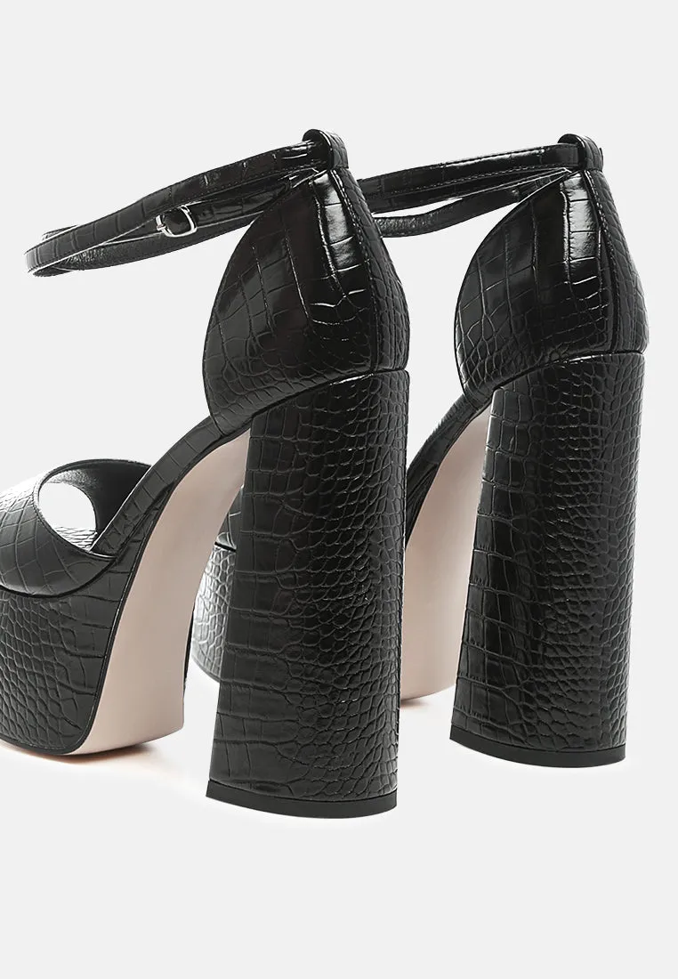 Alice Croc Platform Heeled Sandals