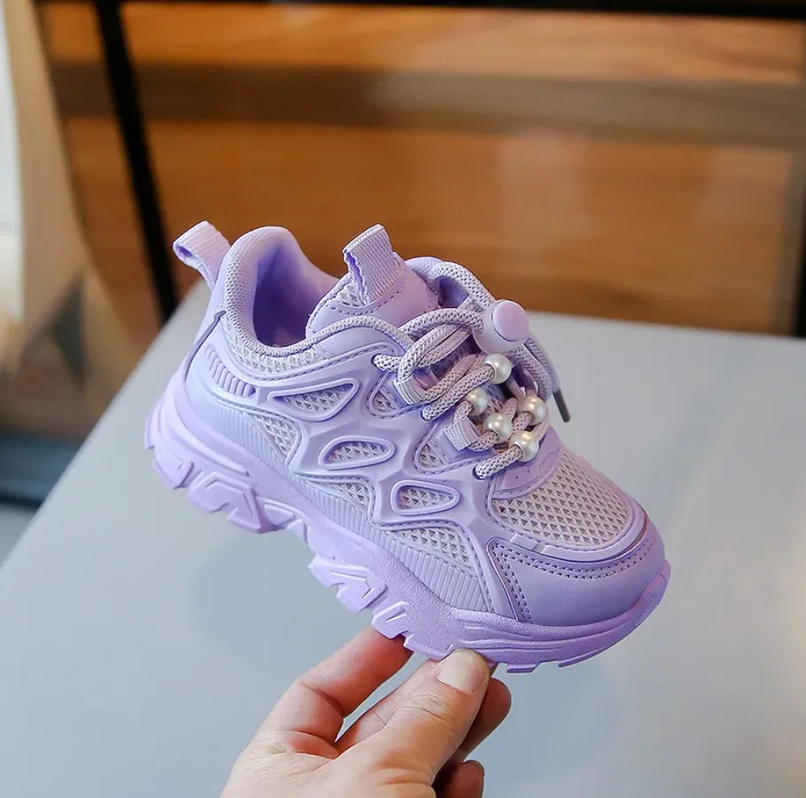 Breathable Mesh Trainers With Pearls