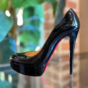 CHRISTIAN LOUBOUTIN Black Patent Leather Kate Pumps