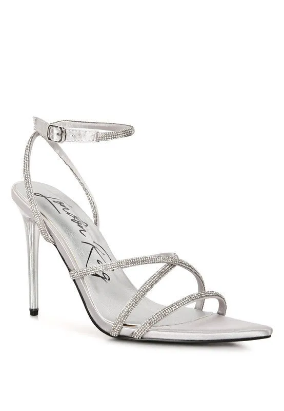 Dare Diamante Strap High Heeled Stiletto Sandals