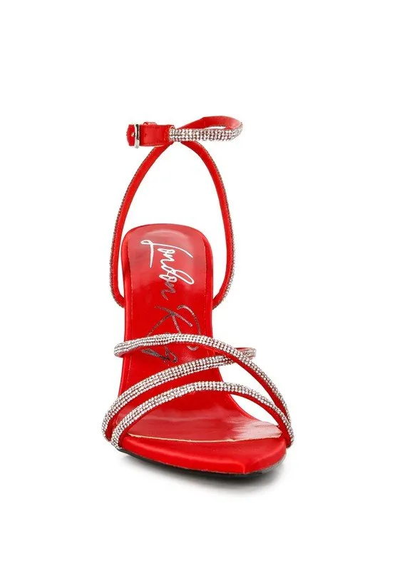 Dare Diamante Strap High Heeled Stiletto Sandals