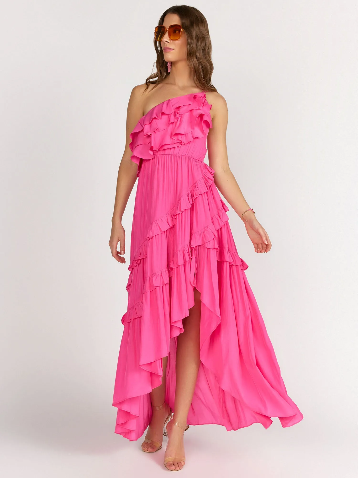 Do   Be Ruffle Tiered Pleated Asymmetric Sleeveless Dress - Brands We Love