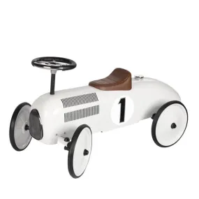 Goki Classic Ride On Metal Car - White