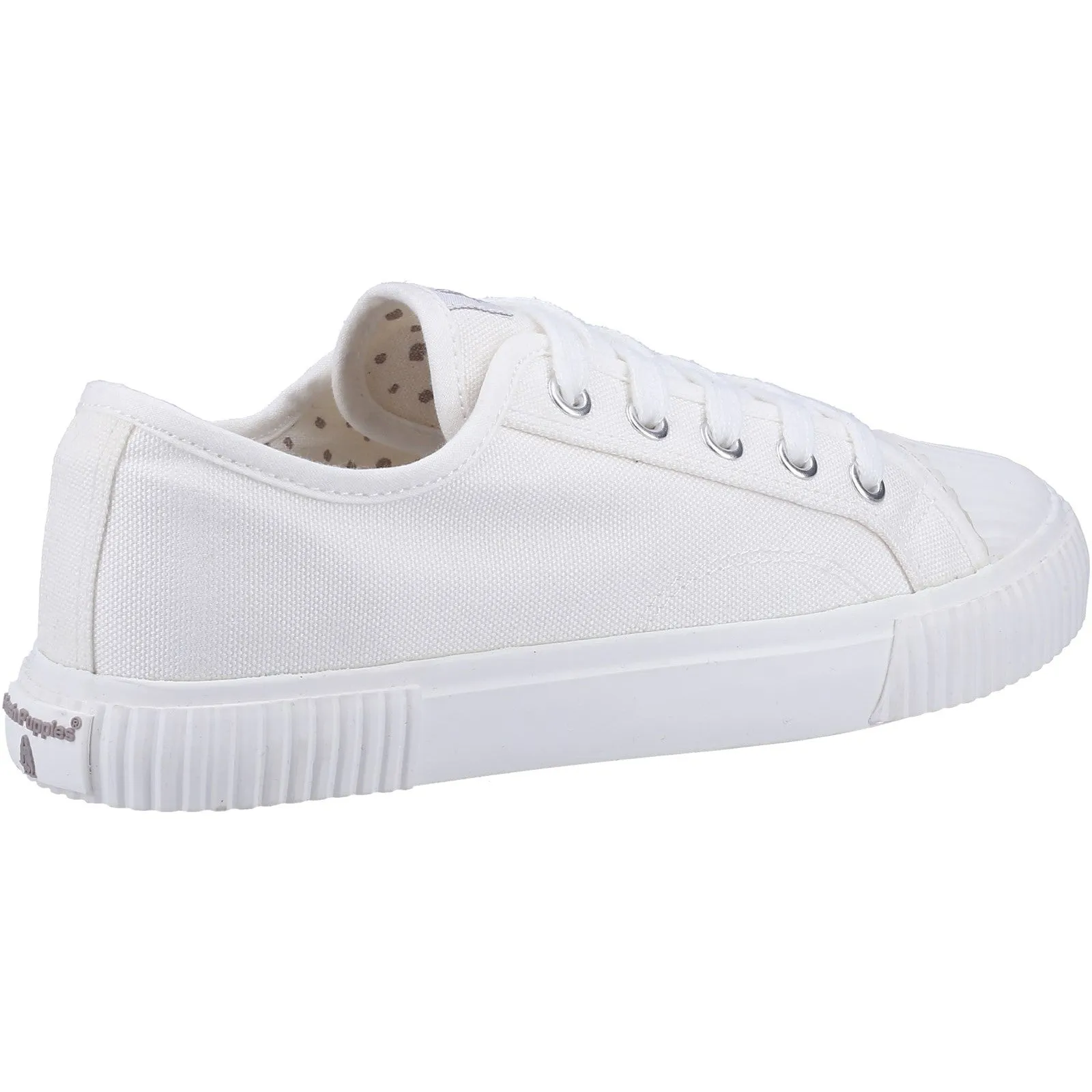 Hush Puppies Brooke Ladies White Textile Lace Up Trainers