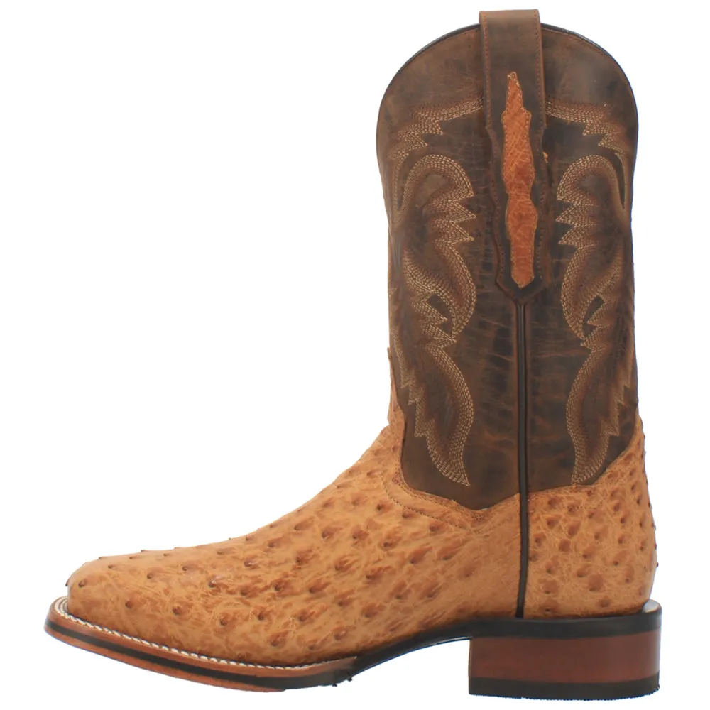 Kershaw Ostrich Embroidered Square Toe Cowboy Boots