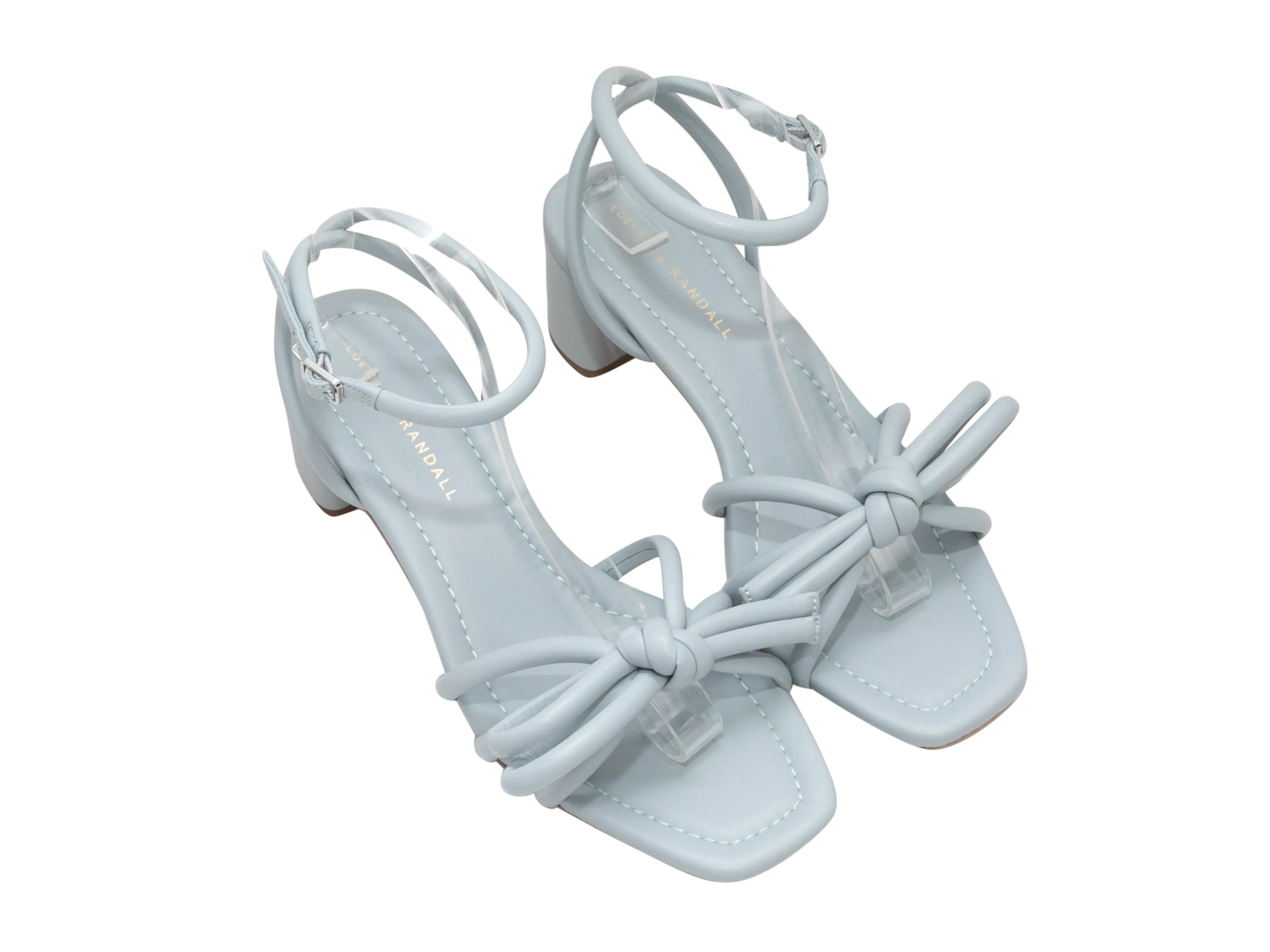 Light Blue Loeffler Randall Bow Heeled Sandals Size 38