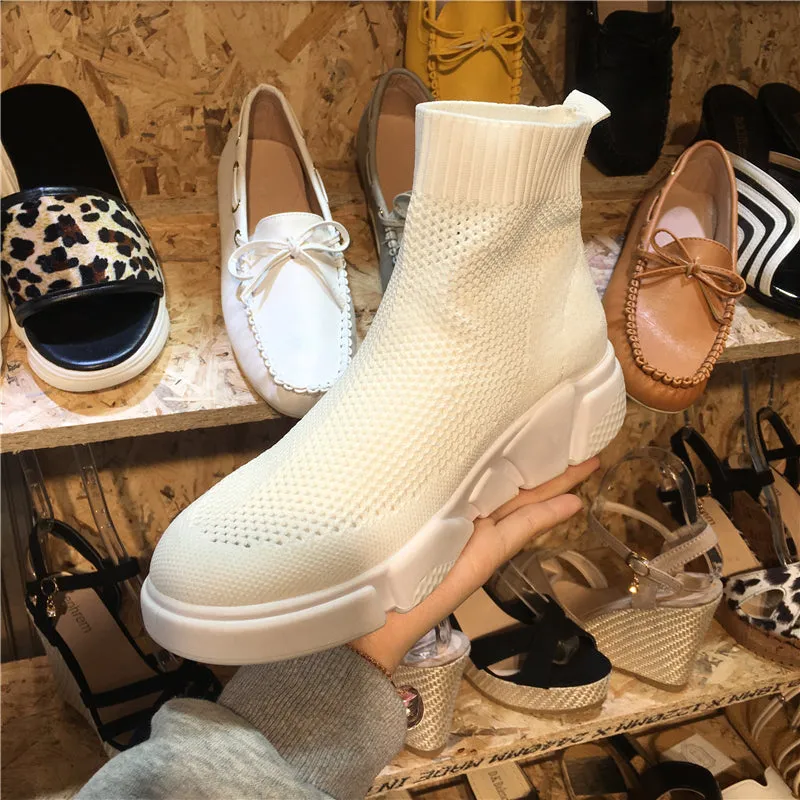 LUXE SEVEN DESIGN HIGH TOP SOCK TRAINERS