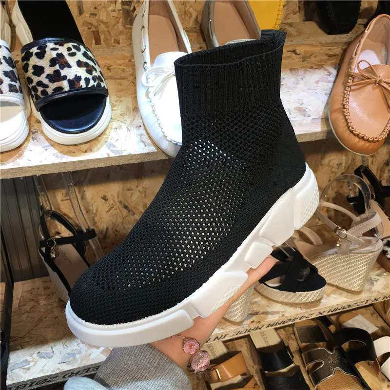 LUXE SEVEN DESIGN HIGH TOP SOCK TRAINERS