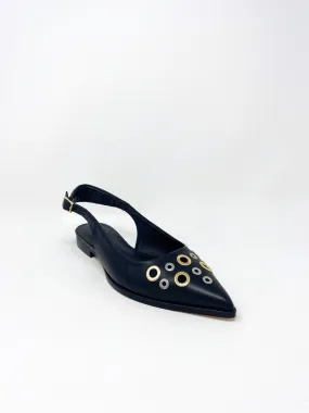 Marie in Black Calf w/Mixed Grommets