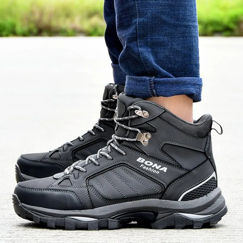 Men's Spring/Autumn Leather Boots With Durable Outsole