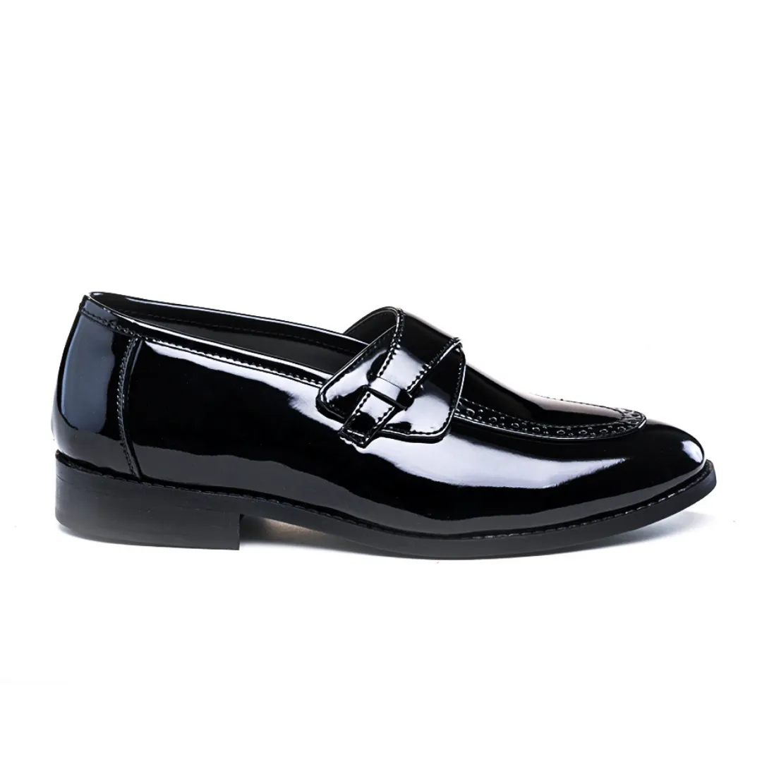 Monkstory Drezzire Classic Patent Slip-Ons - Black