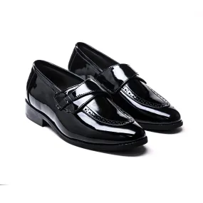 Monkstory Drezzire Classic Patent Slip-Ons - Black