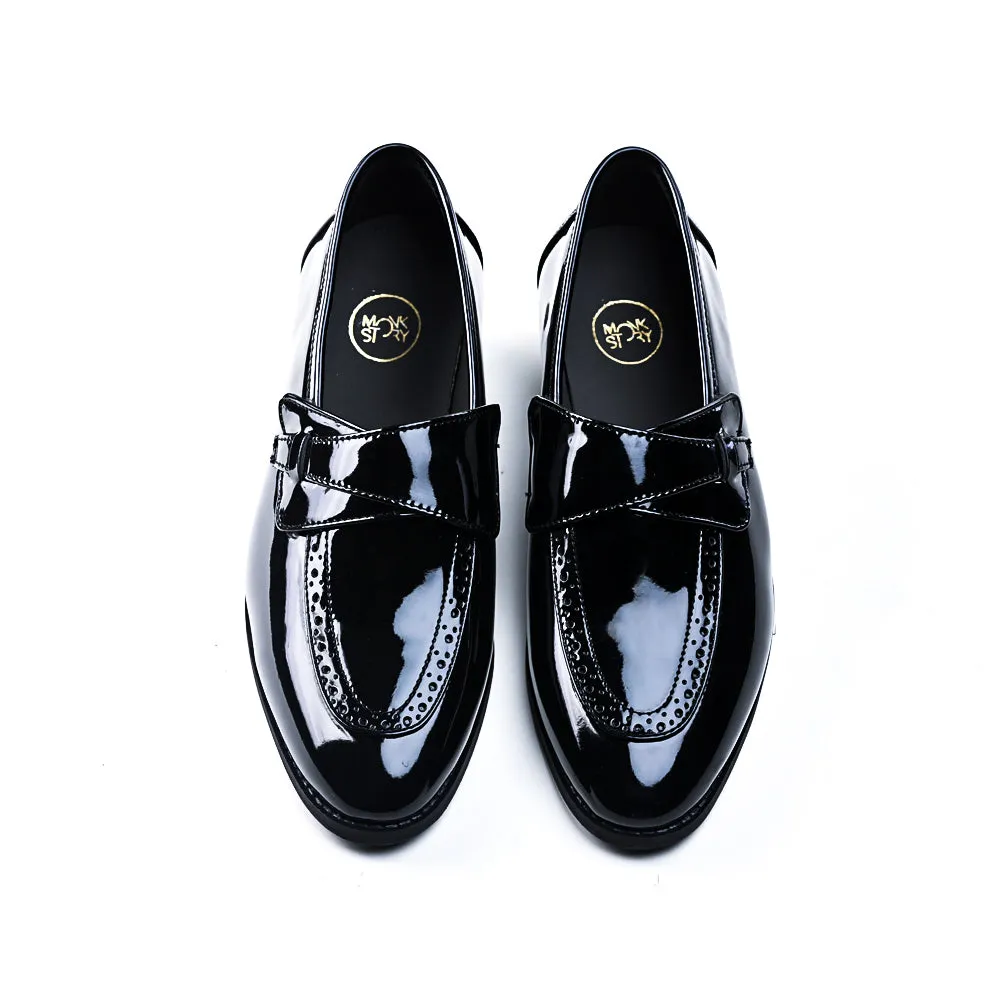 Monkstory Drezzire Classic Patent Slip-Ons - Black