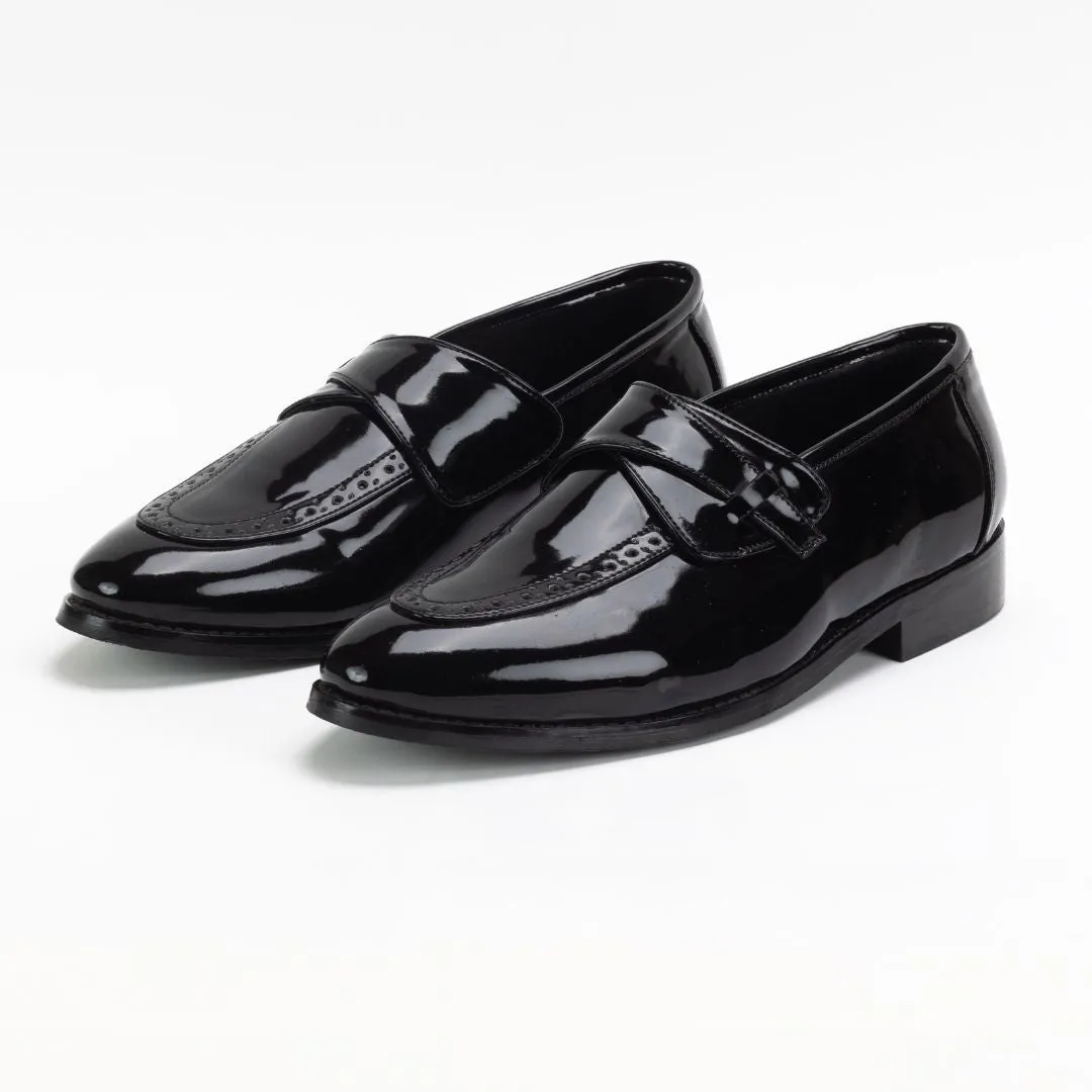 Monkstory Drezzire Classic Patent Slip-Ons - Black