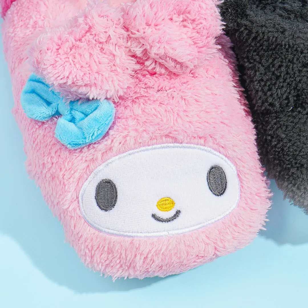 My Melody & Kuromi Fuzzy Slippers With Hot Pack Pockets