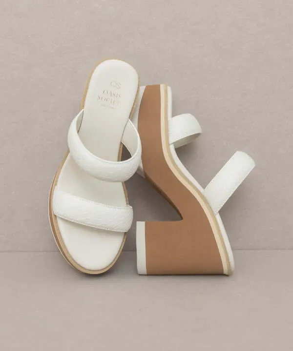 Oasis Society Daphne - White Chunky Heeled Sandal