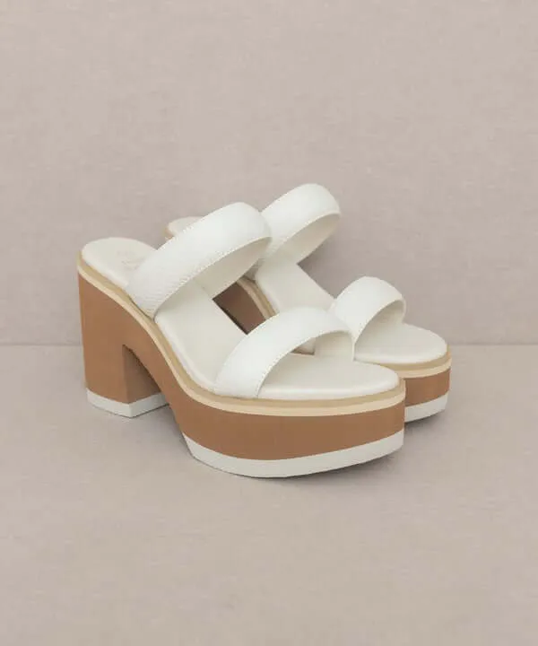 Oasis Society Daphne - White Chunky Heeled Sandal