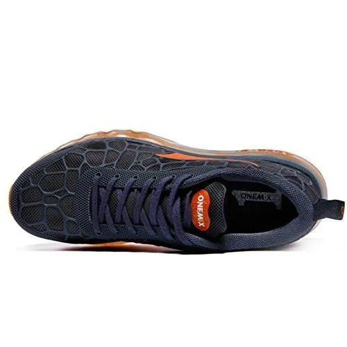 Onemix Lightweight Air Cushion Sport Running Shoes Lake Blue Orange Size 8.5