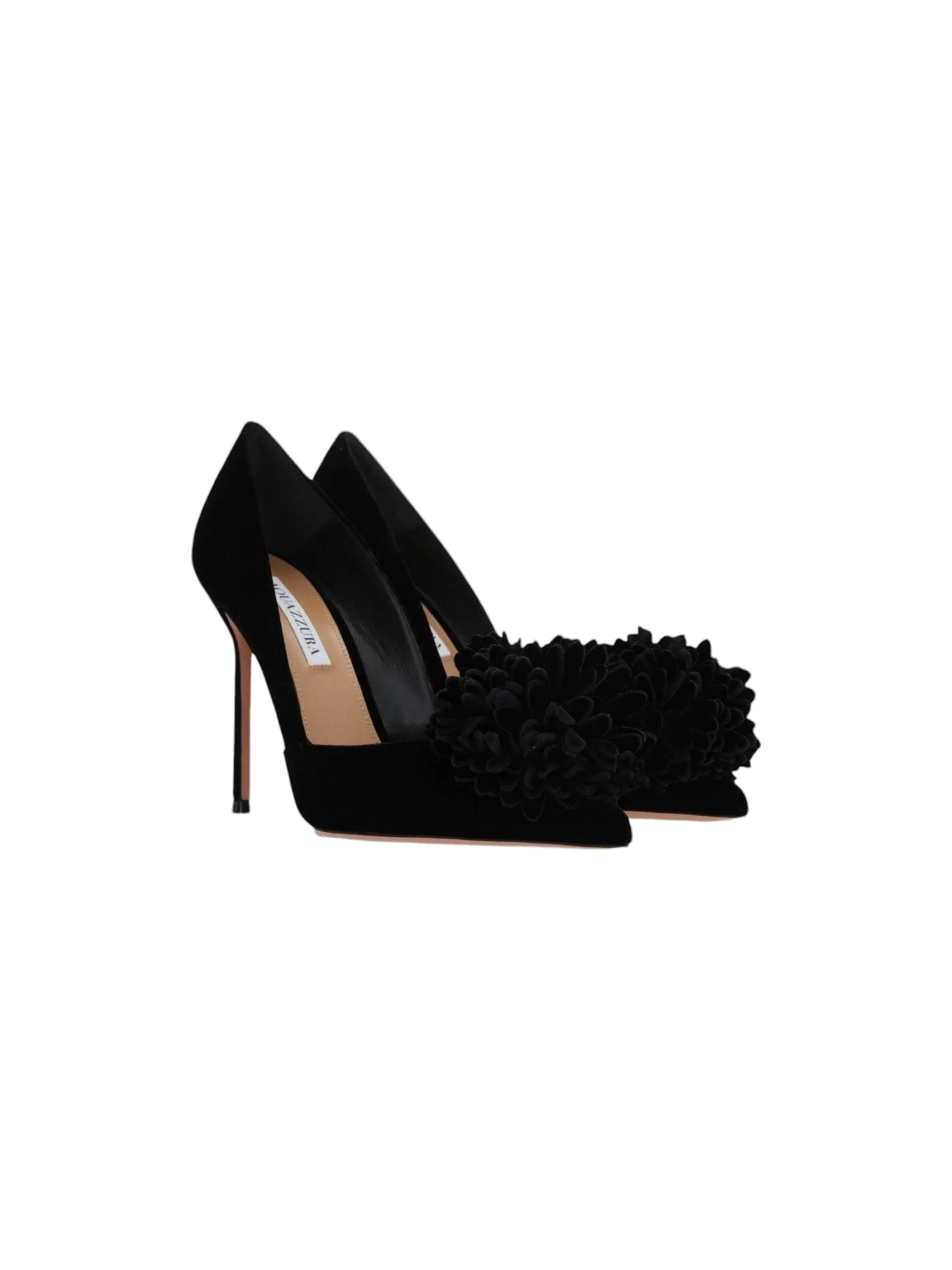 Pom-Pom Velvet Slingbacks