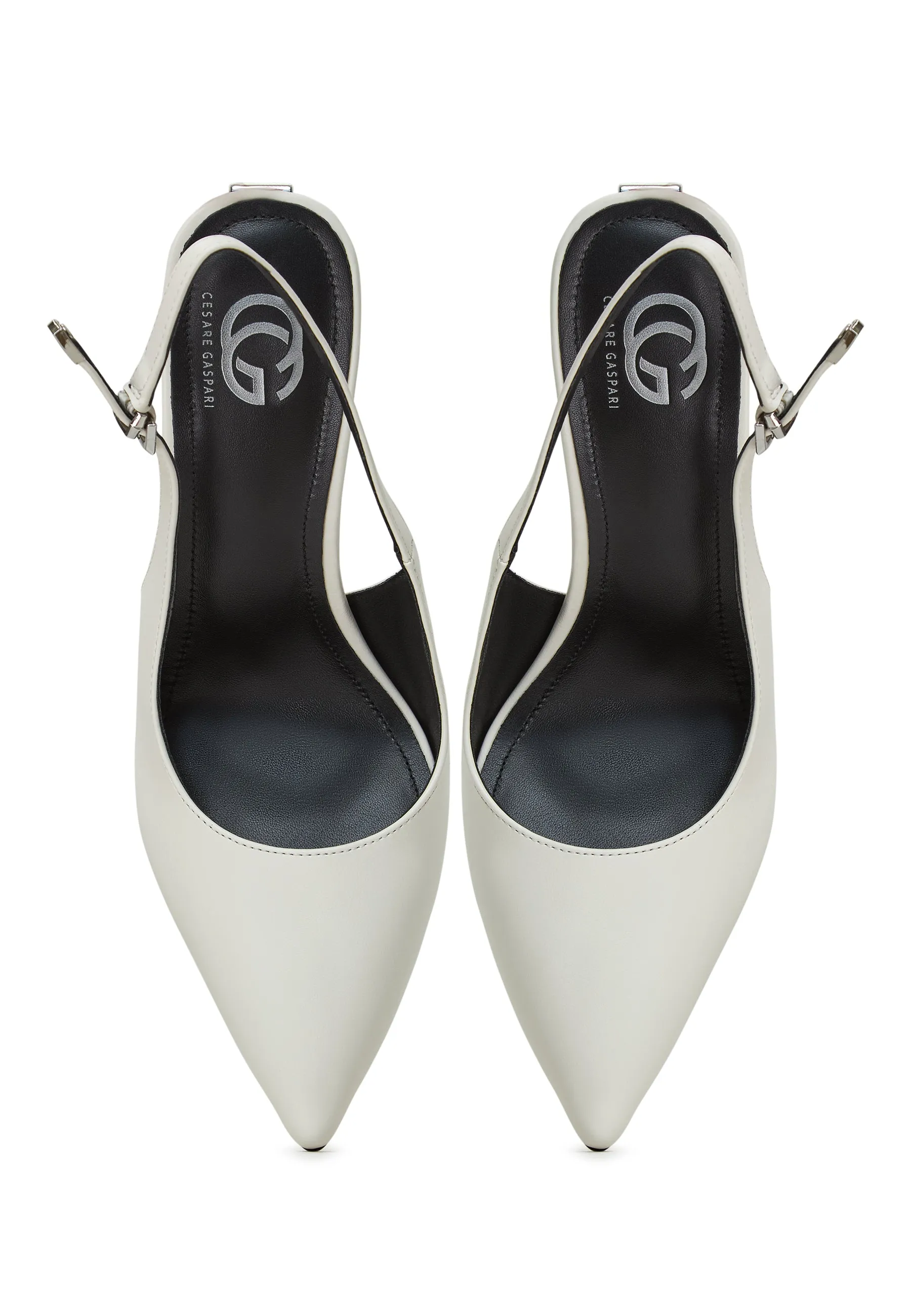 Pumps With Metallic Stilleto Heel - White