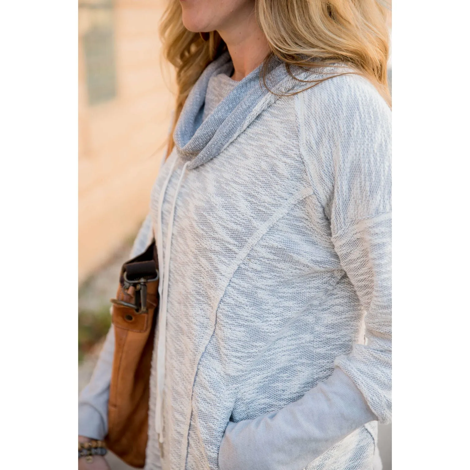 Raw Edge Tunic Sweatshirt