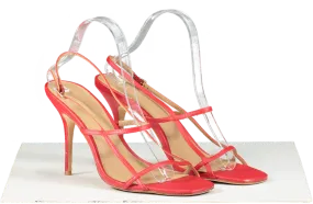 Reformation Red Serenity Bare Mid Heeled Sandals UK 8 EU 41 👠