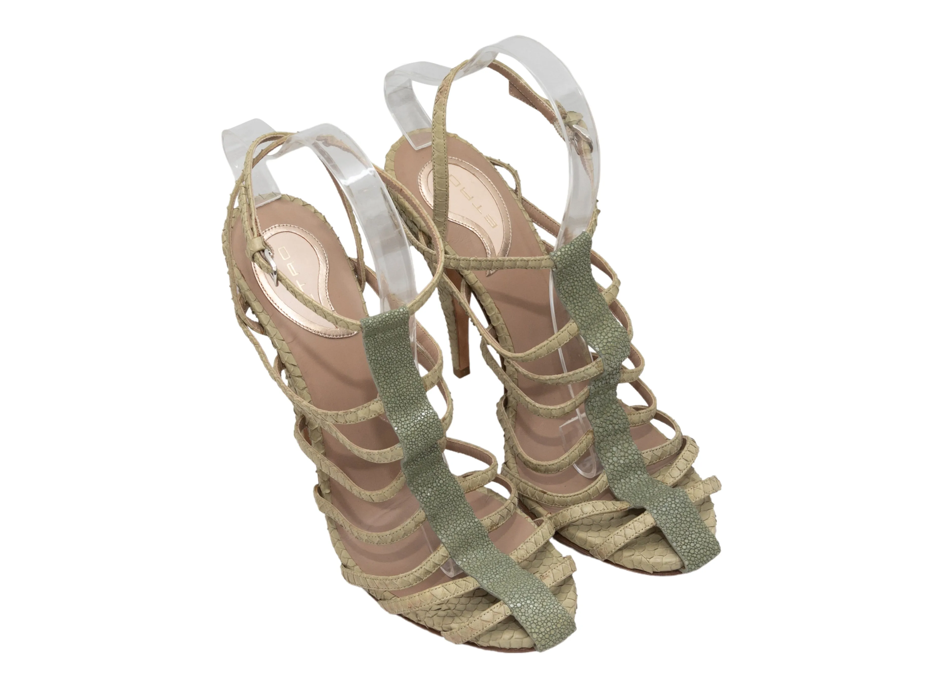 Sage Etro Python & Stingray Caged Sandals Size 41