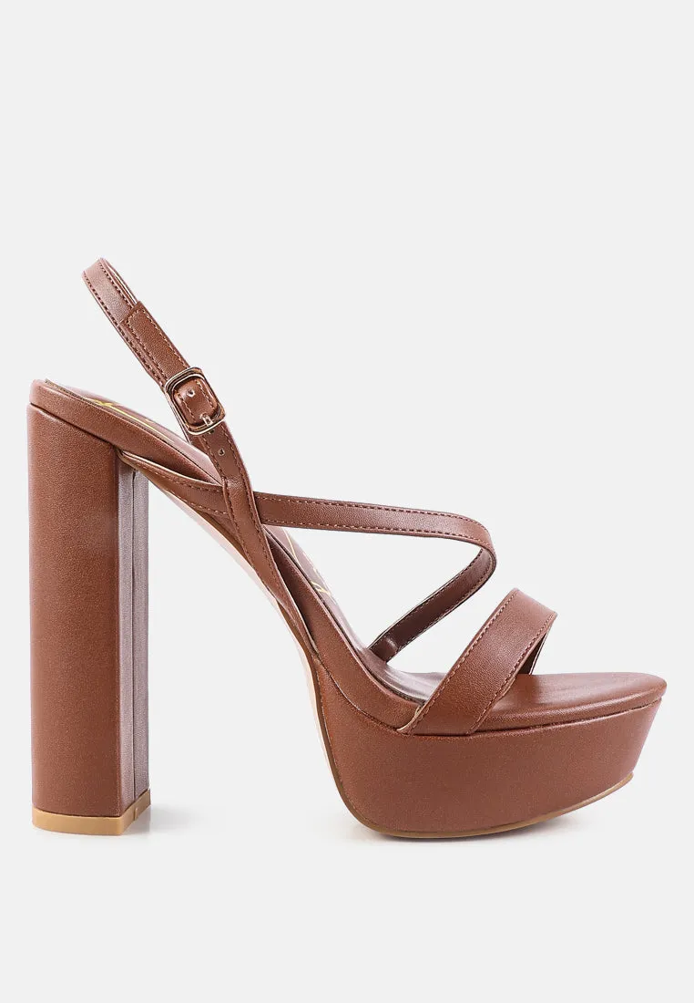 Slegs High Block Heel Platform Sandals