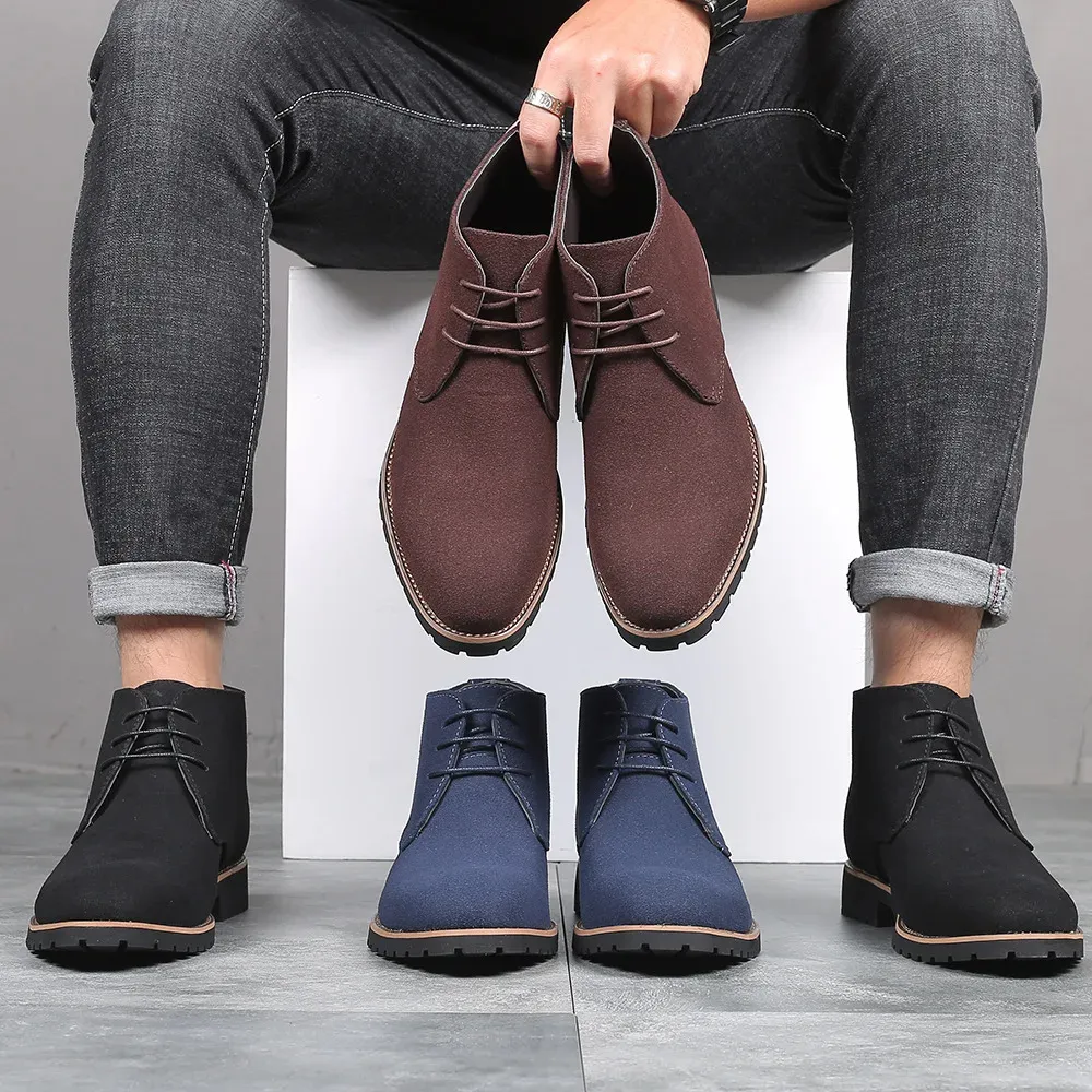 Stylish suede chukka boots for men, durable ankle boots