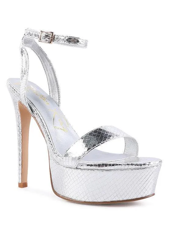 Sweetheart Croc Platform High Heeled Sandals