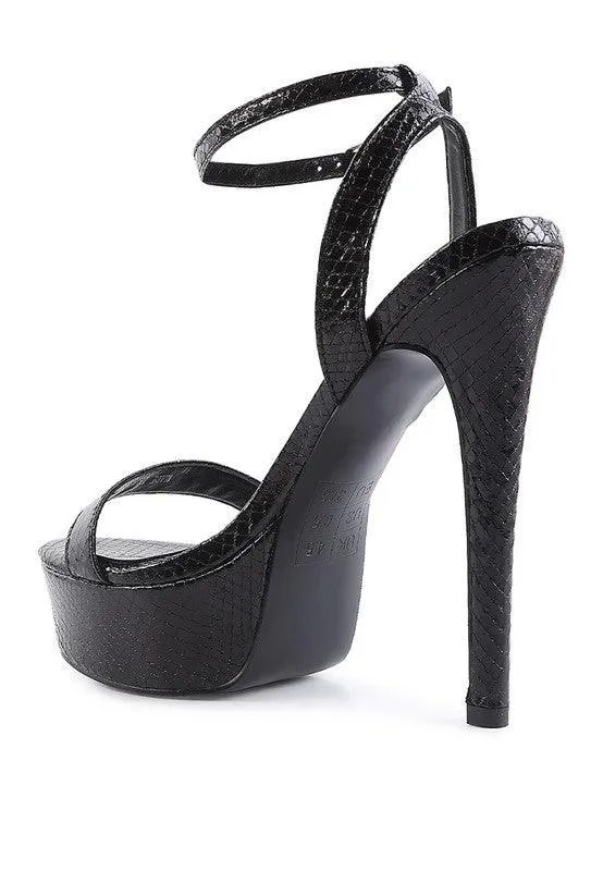 Sweetheart Croc Platform High Heeled Sandals