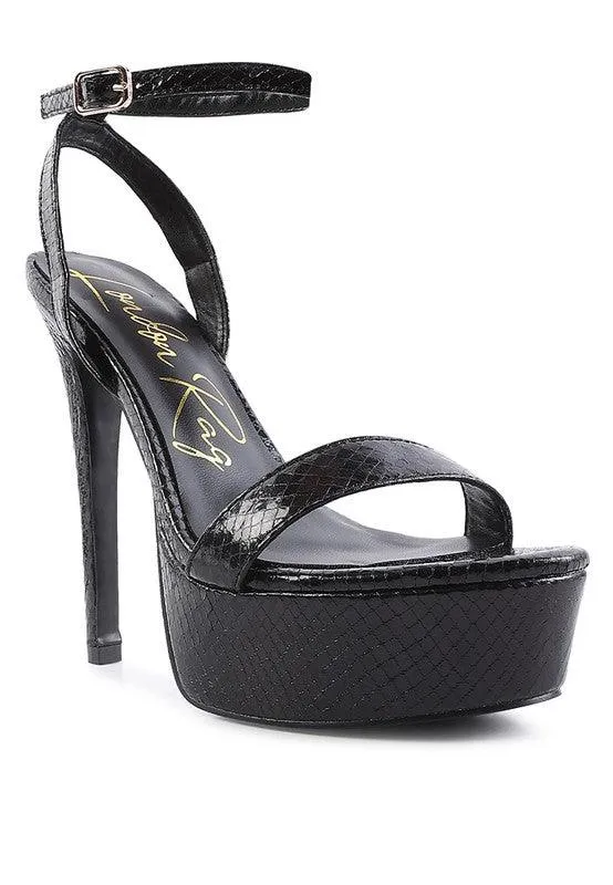 Sweetheart Croc Platform High Heeled Sandals