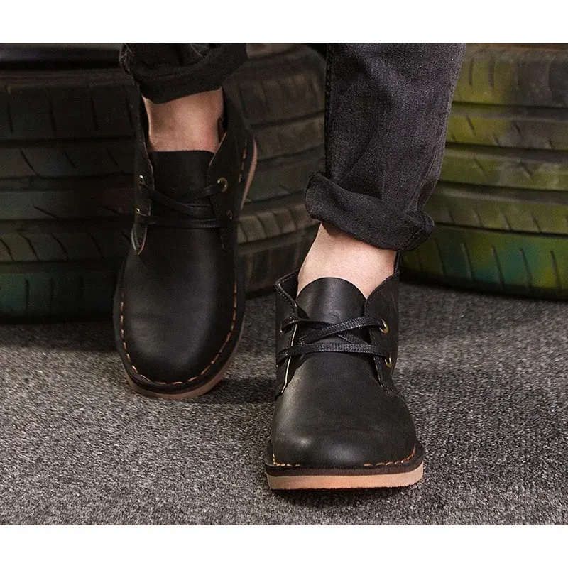 Timeless leather chukka boots for men, comfortable and durable