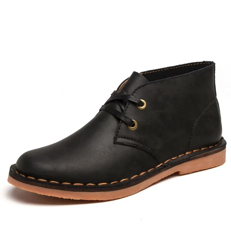 Timeless leather chukka boots for men, comfortable and durable